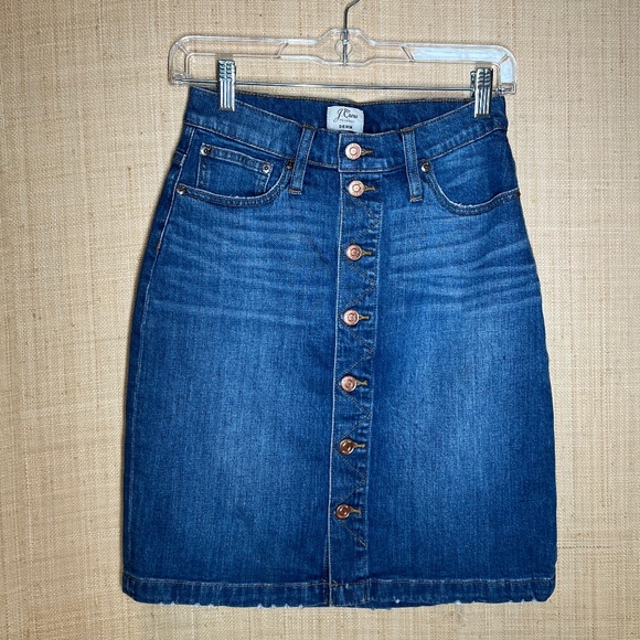 J. Crew Button Front Denim Skirt Women’s 26 - Picture 3 of 5